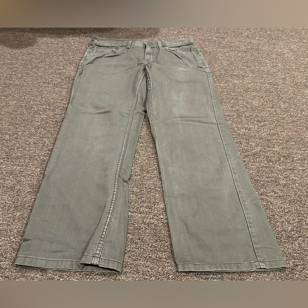 Urban Pipeline Slim Straight Men's Wide Leg Olive Green Jeans 32/30